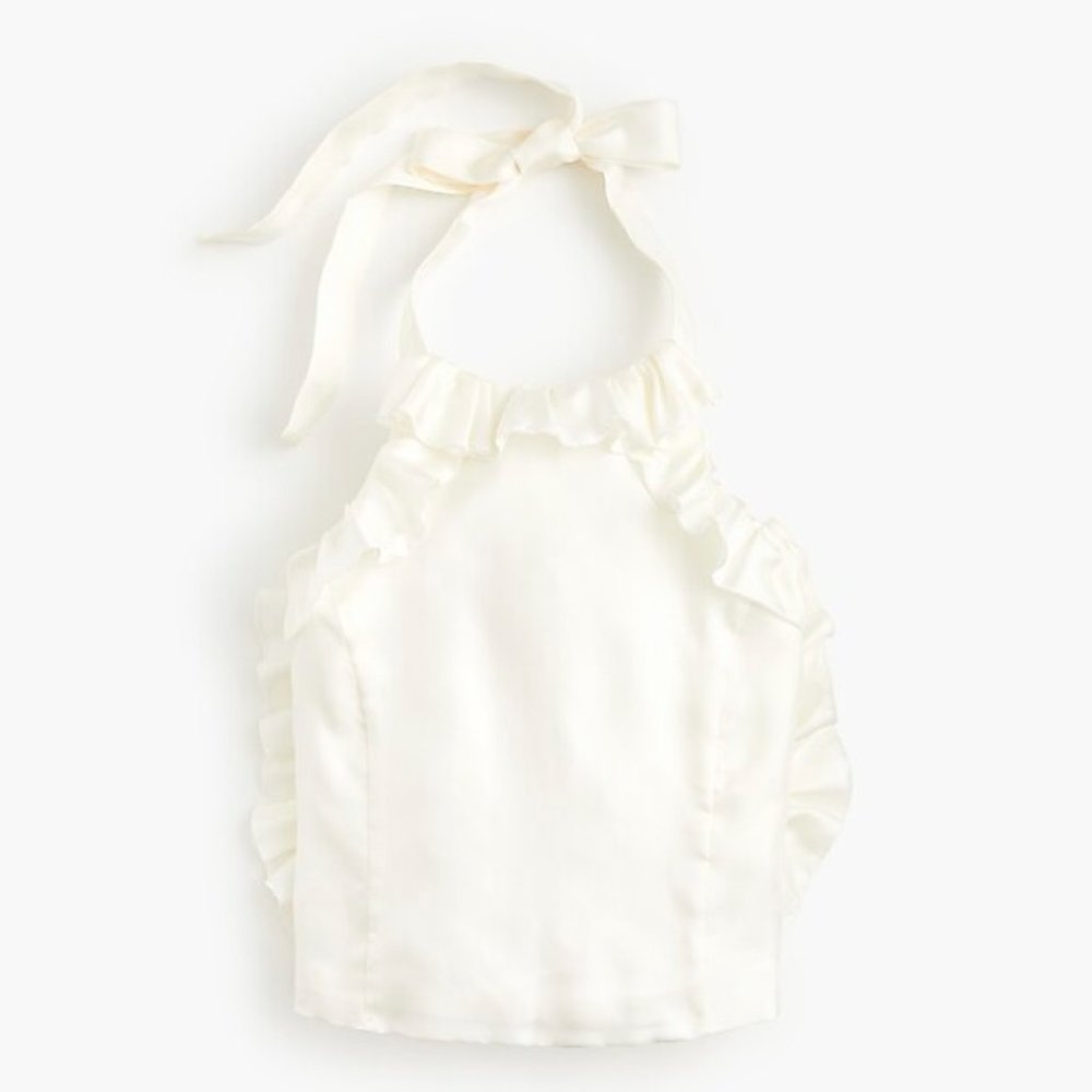 NWOT-J CREW-Collection SILK ruffle wrap halter top
